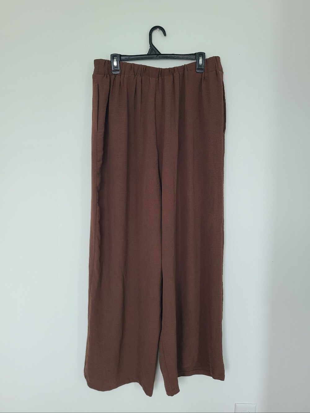 Brown Tie-Waist Wide-Leg Pants - Picture 4 of 7